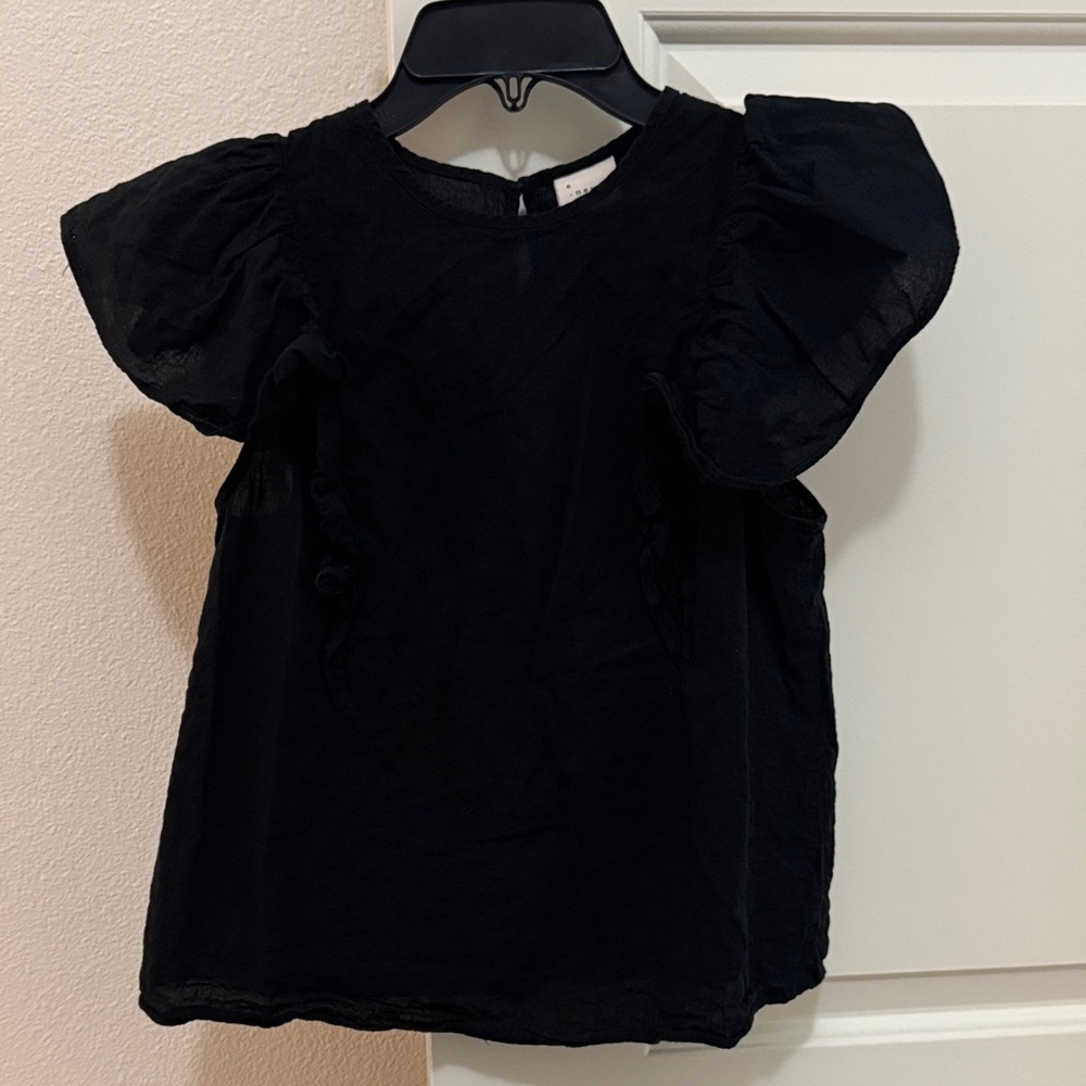 a new day Black Textured Blouse